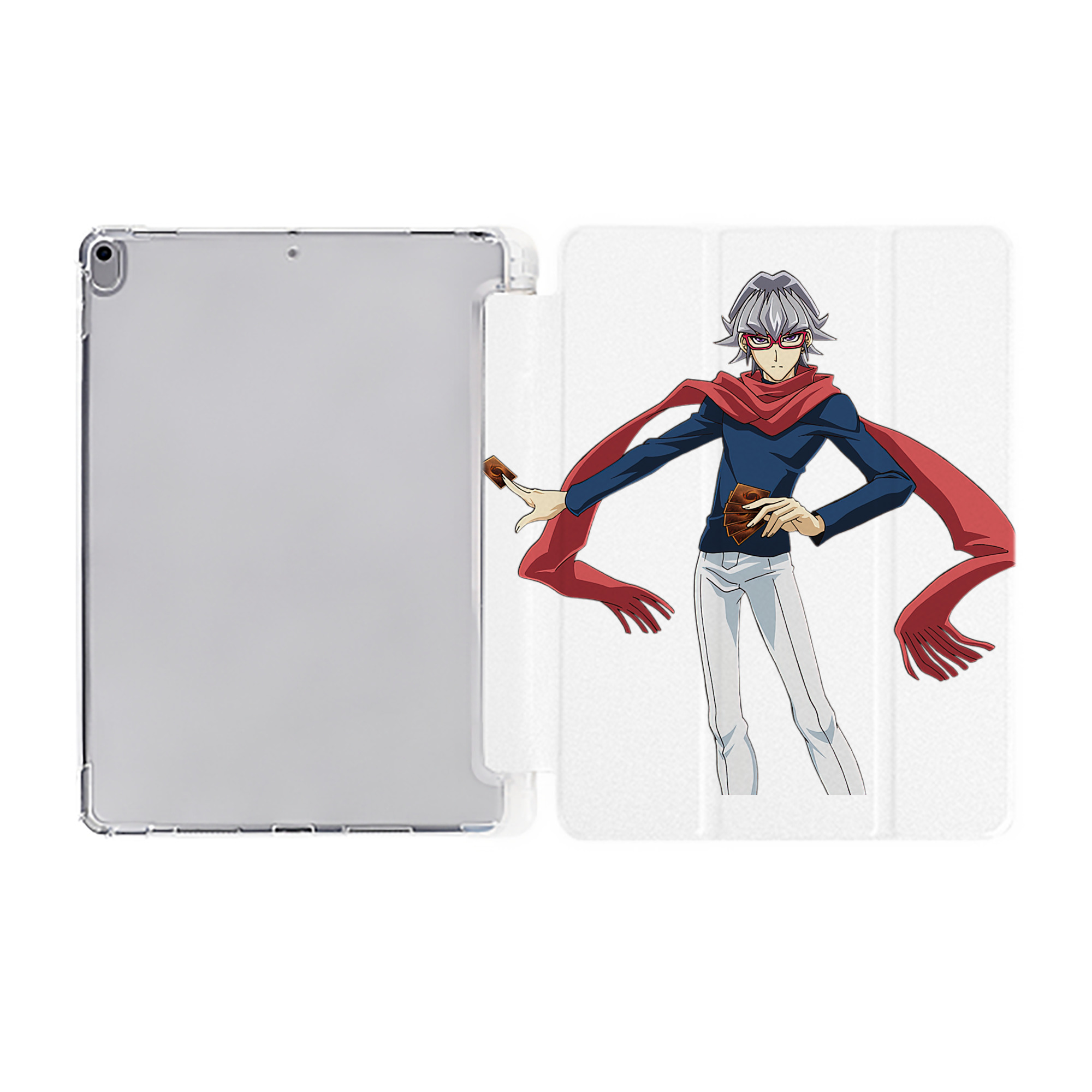 （画像用） 遊☆戯☆王 Yu-Gi-Oh! IPad ケース ペン収納付き 三つ折りスタンド PUレザー×シリコン 対応機種9.5/10.5/10.9インチ